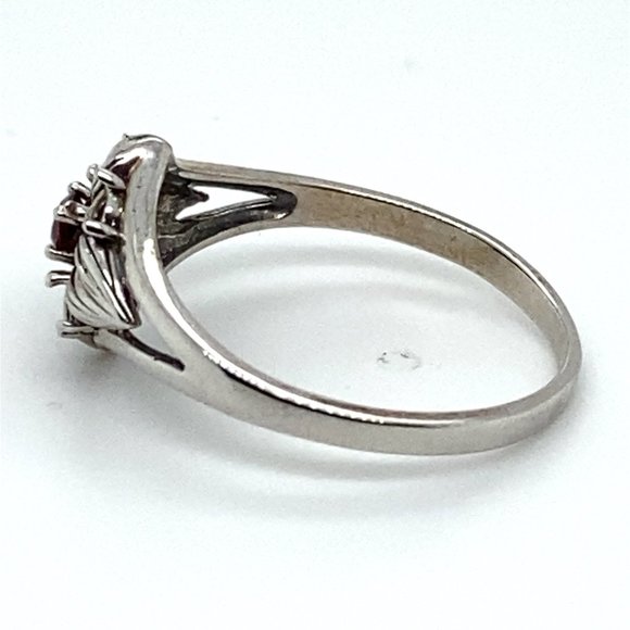 Pyrope .40ct Platinum Finish Solid 925 Sterling Silver Ring - Picture 6 of 6